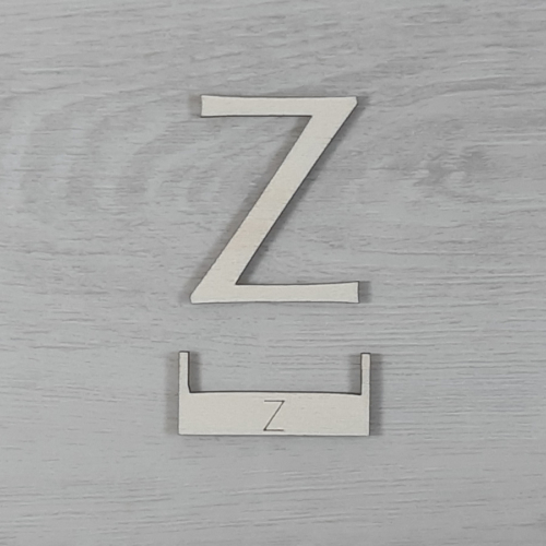 Z' betű, illesztősablonnal - 3 cm, natúr