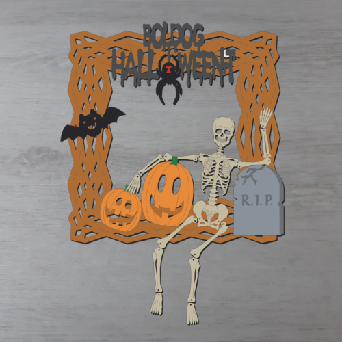 Halloween kreatív csomag - Integető csontváz, kb. 24x25cm