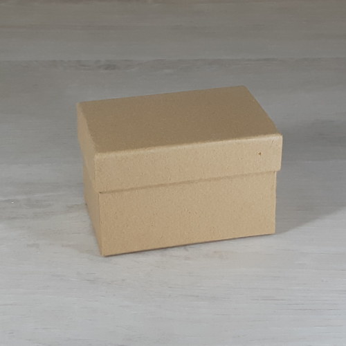 Papír doboz tetővel - téglalap, 9,5x6,5cm, 6cm magas, natúr