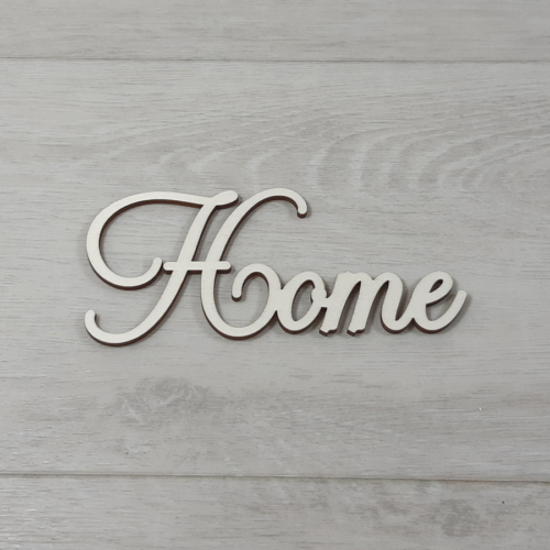 Home felirat - 'Cloe' betűtípussal, 12cm széles, natúr