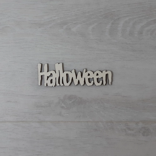Halloween felirat - 'Monster', 10cm, natúr