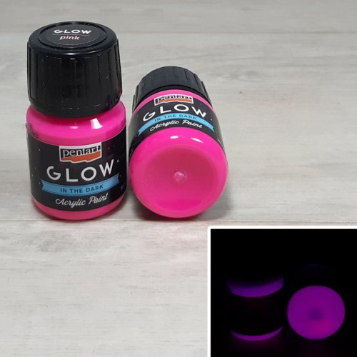 Pentart Glow akrilfesték - Pink, 30ml
