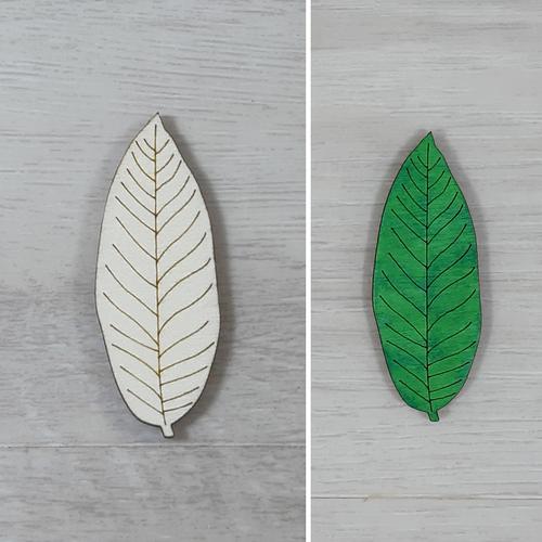 Diófa levél - natúr, 3cm