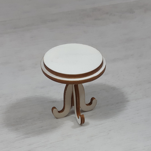 Asztal, kerek - 4,8cm, natúr
