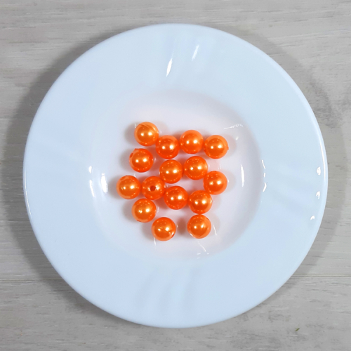 Dekor gyöngy - Narancs, 10mm, 15db