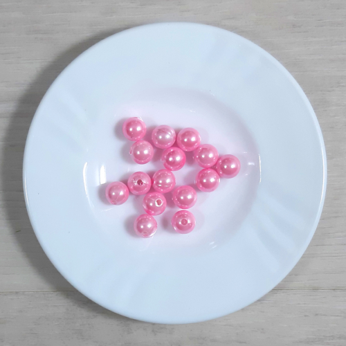 Dekor gyöngy - Rózsaszín, 10mm, 15db