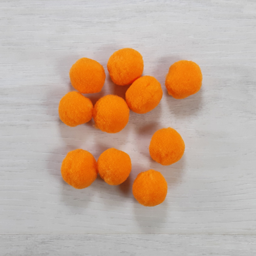 Zsenília golyó / Pompon - Narancs, 2cm, 10db