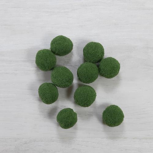 Zsenília golyó / Pompon - Mohazöld, 2cm, 10db