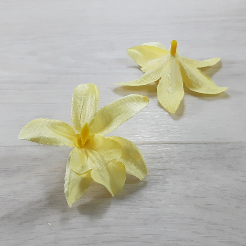 Orchidea virágfej - Sárga, 6cm, 1db