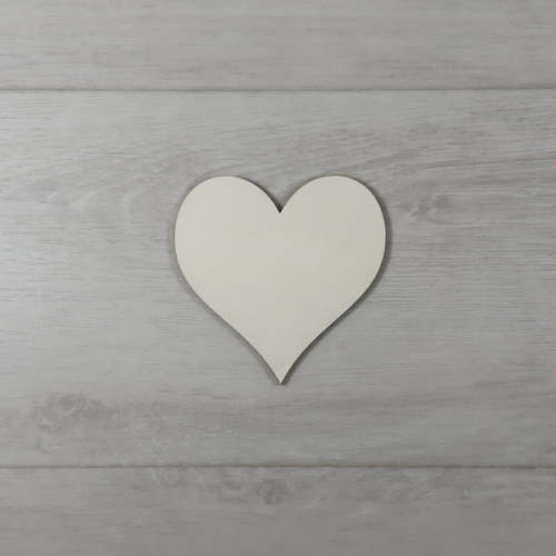 Szív alakú tábla - 3cm, natúr