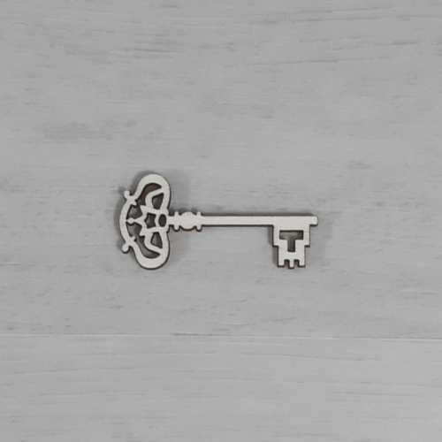 Kulcs, koronás - 6cm, natúr